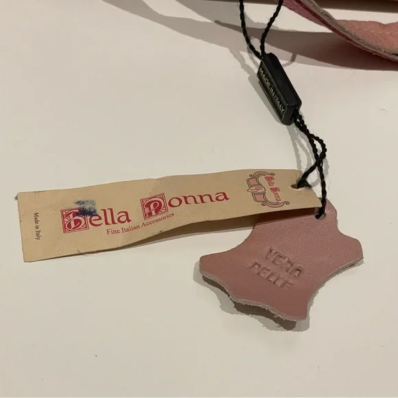 Bella Donna Italian crafted leather handbag with fringe. In Barbie pink. - Picture 6 of 12